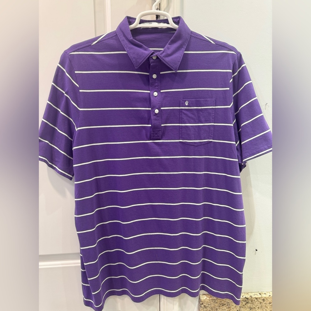Men’s Criquet Purple Striped Polo Shirt